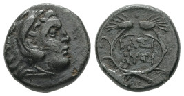 Kings of Thrace (Macedonian), Lysimachos, 305-281 BC. AE. 2.51 g. - 13.77 mm.