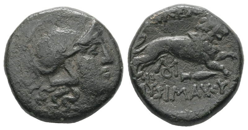 Kings of Thrace (Macedonian), Lysimachos, 305-281 BC. AE. 4.81 g. - 18.08 mm.