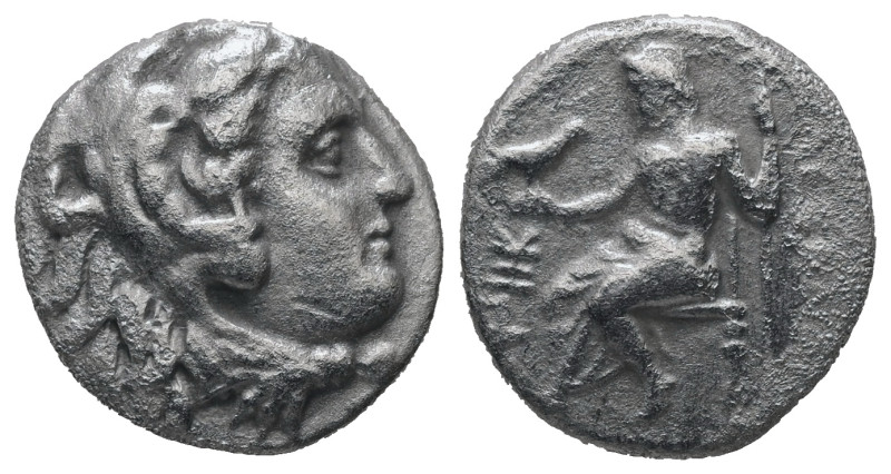 Kings of Macedon, Alexander III "the Great", 336-323 BC. AR Drachm, 3.59 g. - 16...