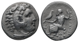Kings of Macedon, Alexander III "the Great", 336-323 BC. AR Drachm, 3.64 g. - 16.53 mm. Lampsakos.