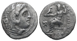 Kings of Macedon, Alexander III "the Great", 336-323 BC. AR Drachm, 3.65 g. - 18.34 mm. Posthumous issue of Magnesia ad Maeandrum, ca. 319-305 BC.