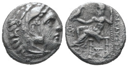 Kings of Macedon, Alexander III "the Great", 336-323 BC. AR Drachm, 3.69 g. - 17.37 mm.