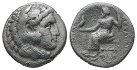 Kings of Macedon, Alexander III "the Great", 336-323 BC. AR Drachm, 3.77 g. - 16.39 mm.