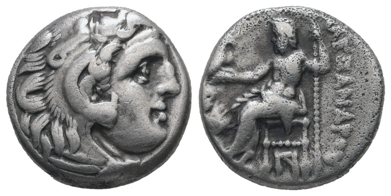 Kings of Macedon, Alexander III "the Great", 336-323 BC. AR Drachm, 4.13 g. - 16...