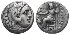 Kings of Macedon, Alexander III "the Great", 336-323 BC. AR Drachm, 4.13 g. - 16.08 mm.
Obv.: Head of Herakles right, wearing lion skin.
Rev.: AΛEΞANΔ...