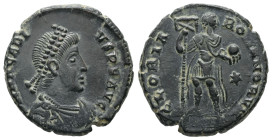 Arcadius, AD.383-408. BI Nummus, 5.34 g. - 21.20 mm. Heraclea?.
Obv.: D N ARCADIVS P F AVG. Pearl-diademed, draped and cuirassed bust to right.
Rev.: ...