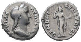 Sabina, AD.128-136/7. AR Denarius. 3.26 g. - 17.60 mm. Rome.