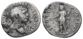 Trajan, AD.98-117. AR Denarius. 2.74 g. - 19.51 mm. Rome, AD.103-104.
Obv.: IMP TRAIANO AVG GER DAC P M TR P COS V P P. Laureate bust right, aegis on ...
