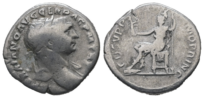 Trajan, AD.98-117. AR Denarius. 2.75 g. - 19.19 mm. Rome.