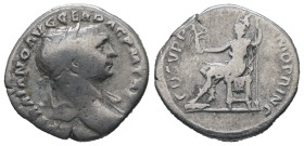 Trajan, AD.98-117. AR Denarius. 2.75 g. - 19.19 mm. Rome.