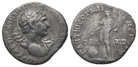 Trajan, AD.98-117. AR Denarius. 2.77 g. - 18.33 mm. Rome.