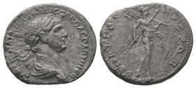 Trajan, AD.98-117. AR Denarius. 2.93 g. - 19.01 mm. Rome.
Obv.: IMP CAES NER TRAIAN OPTIM AVG GER DAC PARTHICO. Bust of Trajan, laureate, draped, righ...