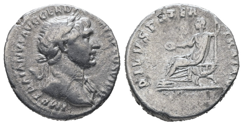 Trajan, AD.98-117. AR Denarius. 3.00 g. - 18.12 mm. Rome.