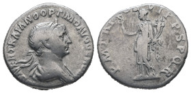 Trajan, AD.98-117. AR Denarius. 3.24 g. - 17.73 mm. Rome.