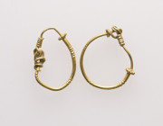 Greek gold earring. 0.93 g 15.30 mm & 15.35 mm