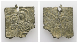 PB Byzantine anonymous lead pendant (c. AD 10th century).
Obv.: The Mother of God holding the Child with her right arm.
Rev.: Blank.
Weight: 2.71 g.
D...