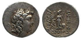 Reyes de Capadocia. Ariarates IX Eusebes Philopator. Dracma. Eusebeia. 100-85 a. C. RY 13 = 89/8 a. C. Anv.: Cabeza con diadema de Ariarates IX a la d...
