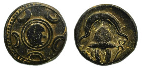 Reino de Macedonia. Filipo III Arrhidaios. 323-317 a.C. Ceca incierta en Asia Menor. (Price-2803). Anv.: Escudo macedonio; en el centro, la cabeza de ...