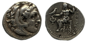 Alejandro III "el Grande", 336-323 a.C. Dracma. (Price 2637). Acuñado bajo Filipo III Arrhidaios, Sardes, c. 323-319. Cabeza de Heracles a la derecha,...
