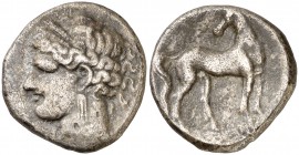 (264-241 a.C.). Zeugitana. Cartago. Shekel. (S. 6495 sim). 7,08 g. MBC.