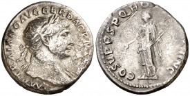 (108 d.C.). Trajano. Denario. (Spink 3124) (S. 81) (RIC. 121). 2,76 g. MBC-.