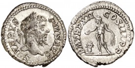 (204 d.C.). Septimio Severo. Denario. (Spink 6335) (S. 464) (RIC. 195). 3,23 g. EBC-.