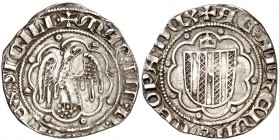 Martí I (1396-1410). Sicília. Pirral. (Cru.V.S. 528.6) (Cru.C.G. 2332c). 2,53 g. MBC+.