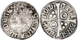 Ferran II (1479-1516). Barcelona. Croat. (Cru.V.S. 1139) (Cru.C.G. 3068a). 3,05 g. Oxidaciones limpiadas. MBC-/MBC.