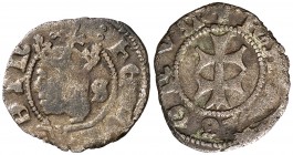 Ferran II (1479-1516). Aragón. Dinero. (Cru.V.S. 1308.5) (Cru.C.G. 3209 fata var?). 0,88 g. La D de DIN es una E al revés. Escasa. MBC-.