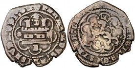 Reyes Católicos. Burgos. (Diego de Peñaranda). 4 maravedís. (Cal. tipo 261, falta var) (Seb. 8). 5,87 g. MBC-.