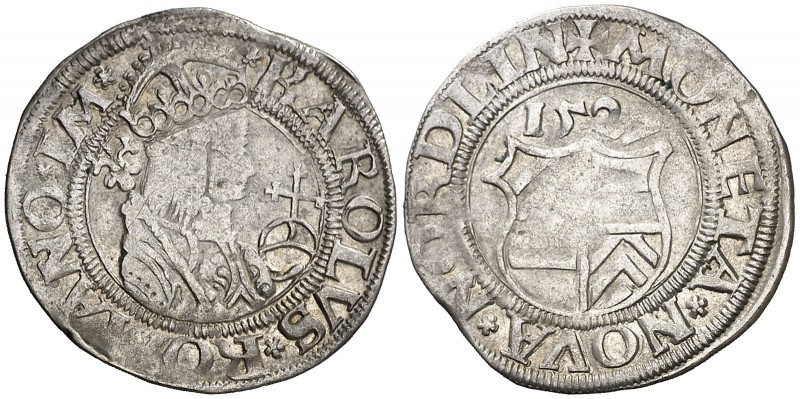 1527. Carlos I. Nordlingern. 1/2 batzen. (Kr. MB60) (W. Schulten 2424). 1,79 g. ...