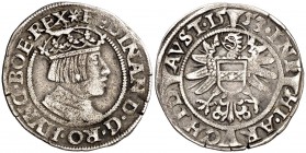 1553. Fernando I. Groschen. 3 kreuzers. (Schulten 4129). 2,08 g. Con título de Infante de España. MBC.