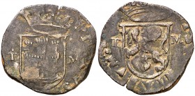 s/d. Felipe II. Toledo. M. 1 cuartillo. (Cal. 879 var) (J.S. A-253 var) (Seb. 188 var). 2,82 g. MBC-/MBC.