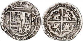 s/d. Felipe II. Potosí. R. 1 real. (Cal. falta). 3,31 g. Escudo entre I y P/R. MBC-.