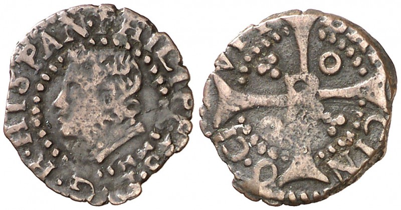 s/d. Felipe III. Barcelona. 1 diner. (Cal. 602) (Cru.C.G. 4346 var). 0,72 g. Rar...