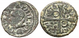 1616. Felipe III. Barcelona. 1 diner. (Cal. 607) (Cru.C.G. 4347b). 0,85 g. MBC.