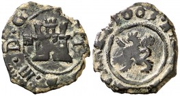 1603. Felipe III. Segovia. 2 maravedís. (Cal. 831) (J.S. D-198) (Seb. 294). 1,29 g. Castillo entre acueducto y valor. MBC.