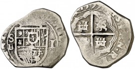 1599. Felipe III. Sevilla. B. 1 real. (Cal. 479). 3,20 g. Tipo "OMNIVM". Rara. BC+.