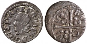 1627. Felipe IV. Barcelona. 1 diner. (Cal. 1241) (Cru.C.G. 4422e). 0,68 g. Rara. MBC/MBC-.