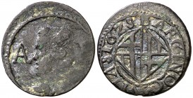 1625. Felipe IV. Barcelona. 1 ardit. (Cal. 1226) (Cru.C.G. 4420a). 1,56 g. El 5 de la fecha como S. Escasa. BC+/MBC-.