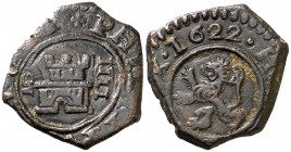1622. Felipe IV. (Madrid). 4 maravedís. (Cal. 1440) (J.S. F-107) (Seb. 407). 3,01 g. Buen ejemplar. MBC+.