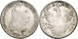 1796. Fernando III de Sicilia, Infante de España. Palermo. Nd-OV. 12 taris. (Vti. 127) (Kr. 35a.4). 26,55 g. Perforación. (MBC-).