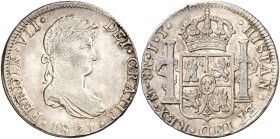1821. Fernando VII. México. JJ. 8 reales. (Cal. 565). 26,88 g. MBC+.
