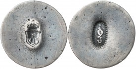 Resello F.VII en escudo bajo corona en anverso y granada sobre H en óvalo dentado en reverso, sobre un cospel de peso algo inferior a 8 reales (23,71 ...