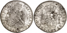 1809. México. TH. 8 reales. (Cal. 539). 27 g. Busto imaginario. Manchitas. Parte de brillo original. (MBC+/EBC-).