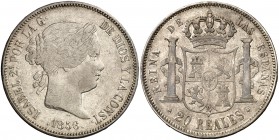 1856. Isabel II. Madrid. 20 reales. (Cal. 178). 25,91 g. MBC.