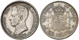 1903*1903. Alfonso XIII. SMV. 1 peseta. (Cal. 49). 5,06 g. EBC-.