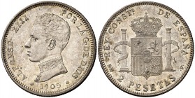 1905*1905. Alfonso XIII. SMV. 2 pesetas. (Cal. 34). 10 g. EBC.