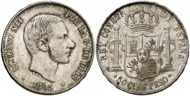 1885. Alfonso XII. Manila. 50 centavos. (Cal. 86). 12,86 g. Parte de brillo original. EBC-.