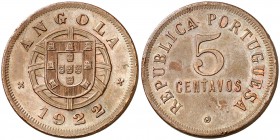1922. Angola. 5 centavos. (Kr. 62). 7,80 g. CU. EBC.
